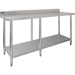 Table de Travail pour Cuisine en Inox - 210 cm