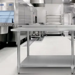 Table de Travail pour Cuisine en Inox - 210 cm