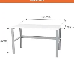 Table de travail pour entrepôt et centre de distribution - Longueur 1800mm - Charge max 250kg - BASIC180