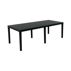 Table d'extérieur Dmica, Etagère à manger rectangulaire extensible, Table de jardin extensible, 150x90h72 cm, Anthracite