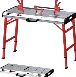 Table Établi Pliante Station de Travail Robuste Capacité 450 kg 2 Serre Joints Poignée de Transport