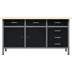 Établi Noir 160x60x85 cm Acier vidaXL