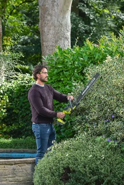 Taille-haie sans fil avec batterie 18 V - longueur de la lame 50 cm - écartement des dents 24 mm - Ryobi RY18HT50A-125
