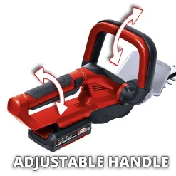 Taille-haie sans fil avec batterie 18 V - longueur de la lame 55 cm - écartement des dents 18 mm - Einhell GC-CH 1855/1 Li Kit (1x2,5 Ah)