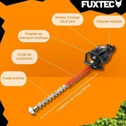 Taille-haies thermique professionnel - FUXTEC FX-MHP126 - 25,4cm3 lame 80cm