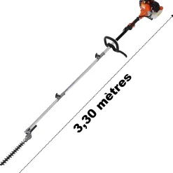 Taille-haies thermique sur perche, 52 cm3, 3 CV, longueur 3.30 mètres - GT GARDEN