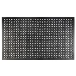 Tapis en caoutchouc perforé Caoutchouc naturel Noir 90 x 150 cm - Floordirekt