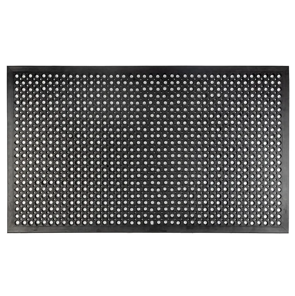 Tapis en caoutchouc perforé Caoutchouc naturel Noir 90 x 150 cm - Floordirekt