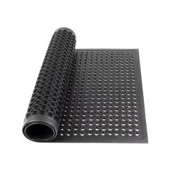 Tapis en caoutchouc perforé Caoutchouc naturel Noir 90 x 150 cm - Floordirekt