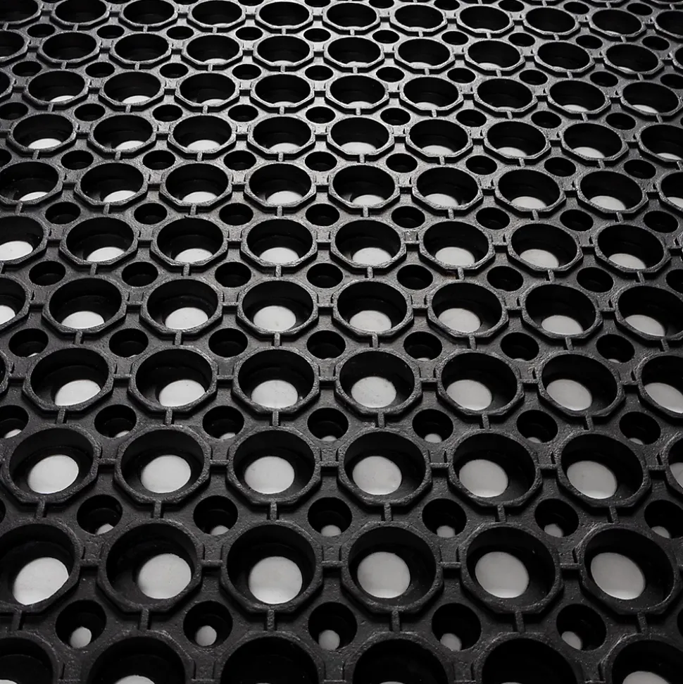 Tapis en caoutchouc perforé Caoutchouc naturel Noir 90 x 150 cm - Floordirekt