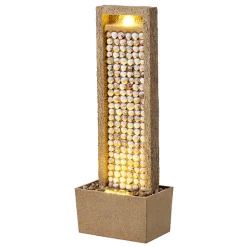 Teamson Home Fontaine haute jardin LED coquillages design marron extérieur
