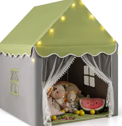 Tente de Jeu pour Enfants Intérieur et Extérieur, pour enfant avec Tapis épais, pour Noël, 105 x 120 x 140 CM (Vert)