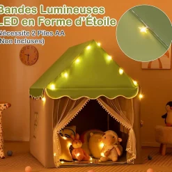 Tente de Jeu pour Enfants Intérieur et Extérieur, pour enfant avec Tapis épais, pour Noël, 105 x 120 x 140 CM (Vert)