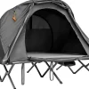 Tente Surélevée en Tissu Oxford Respirant avec Matelas Auto-gonflant, Tente de Camping Revêtement Imperméable