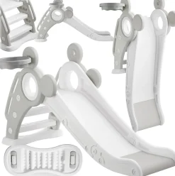 Toboggan Intérieur et Extérieur Pliable pour Enfant avec Panier de Basket Amovible