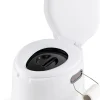 Toilette Portable 5L, Supporter 200KG, avec Couvercle, Seau Amovible avec Poignée, Anti-odeur, pour Camping, Extérieur,Blanc