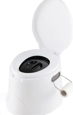 Toilette Portable 5L, Supporter 200KG, avec Couvercle, Seau Amovible avec Poignée, Anti-odeur, pour Camping, Extérieur,Blanc
