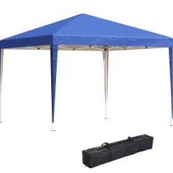 Tonnelle barnum de jardin pliant anti-UV + sac de transport acier Oxford 3 x 3 x 2,55 m bleu