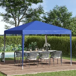 Tonnelle barnum de jardin pliant anti-UV + sac de transport acier Oxford 3 x 3 x 2,55 m bleu
