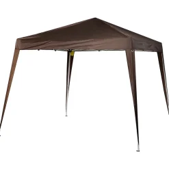 Tonnelle barnum de jardin pop-up pliant 2,4L x 2,4l x 2,5H m acier polyester imperméabilisé anti UV avec sac de transport chocolat
