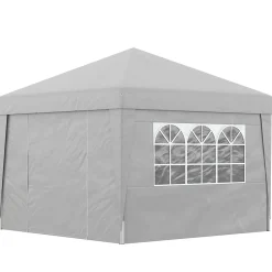 Tonnelle barnum pop-up pliant 2,98L x 2,98l x 2,75H m sacs de lestage et transport inclus gris