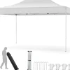 Tonnelle de Jardin Exterieur 445X300CM,pour 10-12 Personnes,Réglable 313/323/333CM, Abri Solaire,Sac de Transport(3x4,45 M-Beige)
