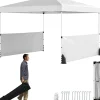 Tonnelle Pliante Demi-Parois, 266/276/286CM avec Sac à roulettes, 8 Piquets, 4 Sacs de Sable, Pavillon Pliable (3x3x2,86M,Blanc)