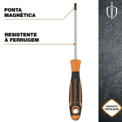 Tournevis plat Magnusson 100 x 4mm noir et orange