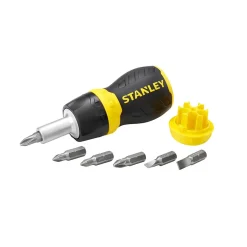 Tournevis porte-embout boule bi-matière Stanley + 5 embouts