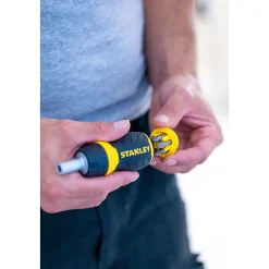 Tournevis porte-embout boule bi-matière Stanley + 5 embouts