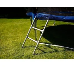 Trampoline - bleu - 252 cm - avec filet et échelle - jusqu'à 80 KG