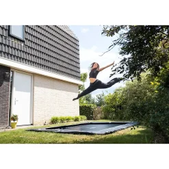 Trampoline de sport enterré au niveau du sol EXIT InTerra 244x366cm noir