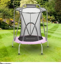 Trampoline Enfant avec Filet de Sécurité Diamètre 137cm - Trampoline Enfant 3-8 ans jusqu'à 25 Kg