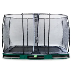 Trampoline enterré EXIT Elegant 244x427cm avec filet de sécurité Economy vert