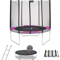 Trampoline rond 250cm avec filet, échelle, bâche et kit ancrage- RALLI 250