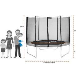 Trampoline rond 250cm avec filet de sécurité - RALLI 250