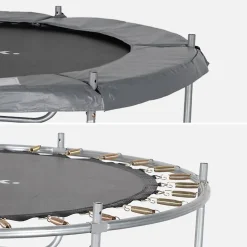 Trampoline rond 180cm gris avec filet de protection