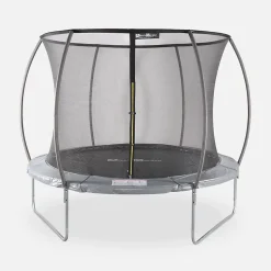 Trampoline rond D. 305cm gris avec filet de protection intérieur - Mars Inner Nouveau modèle - trampoline de jardin 3.05m 305 cm