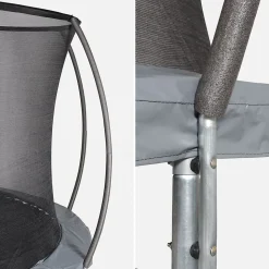 Trampoline rond D. 305cm gris avec filet de protection intérieur - Mars Inner Nouveau modèle - trampoline de jardin 3.05m 305 cm