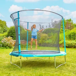 Trampoline rond ouverture igloo en métal D244cm