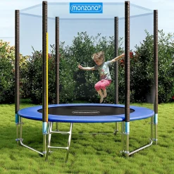 Trampoline Set Complet Filet de sécurité Échelle Protection des Bords Trampoline extérieur Enfants 244cm