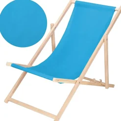 Transat pliable en bois Springos - idéal pour le jardin, la plage ou le balcon