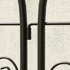 Treillis de jardin effet fer forgé oiseau - 2 supports plantes grimpantes - 50 x 180 cm - métal époxy noir