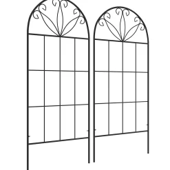 Treillis de jardin lot de 2 support pour plantes grimpantes en métal noir