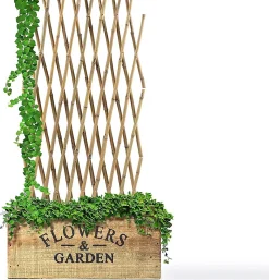 Treillis Extensible en Bambou, Support pour Plantes Grimpantes, Clôture de Jardin Décorative, Plusieurs Tailles, 90 x 180 cm
