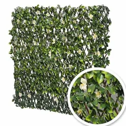 Treillis extensible feuilles de jasmin fleuri, Long 10 m, Hauteur 1 m