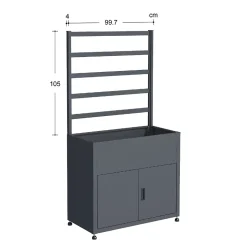 Treillis Timea gris accessoire petit format pour armoire de jardin Tessa en acier galvanisé