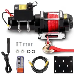 Treuil électrique 12V, câble de treuil 4500lb/2041kg, câble en nylon