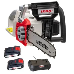Tronçonneuse sans fil 40V - Guide OREGON 35,5 cm - 2 batteries lithium 2.0Ah - Chargeur Double - Tendeur de chaine rapide IKRA