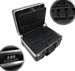 Valise rigide avec 2 roulettes et poignée télescopique - Malette à outils vide - FAMEX 600-L